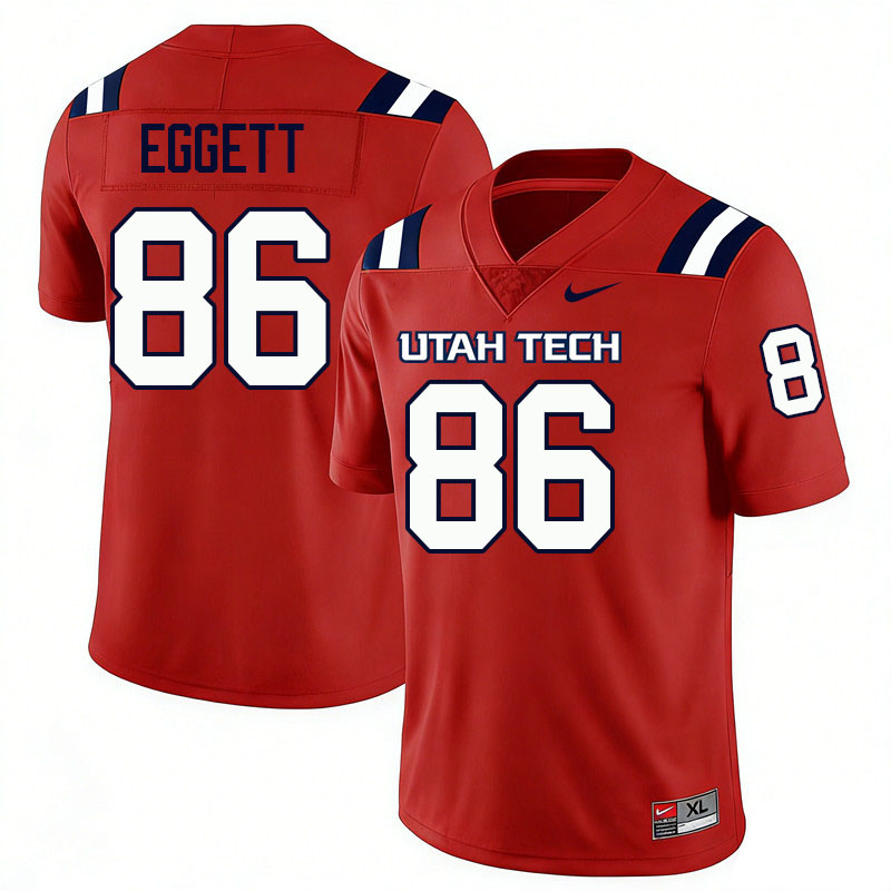 Utah Tech Trailblazers #86 Kaden Eggett College Football Jerseys,Uniforms Stitched-Red